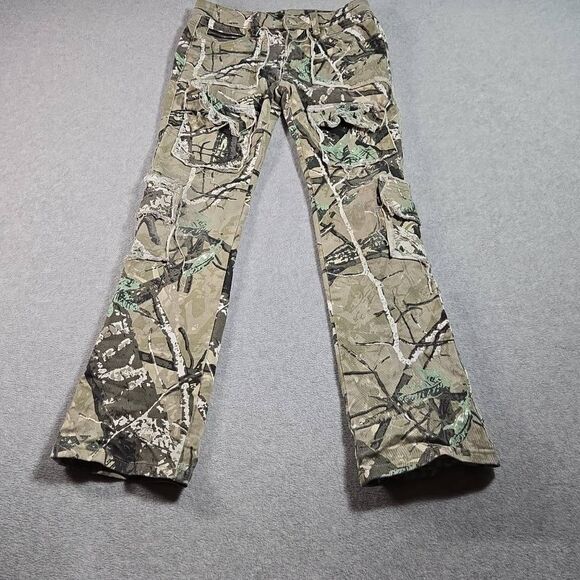 ROCKSTAR Original Shake Tree Camo Distressed Stacked Flare Jean 28x28 - Picture 2 of 11